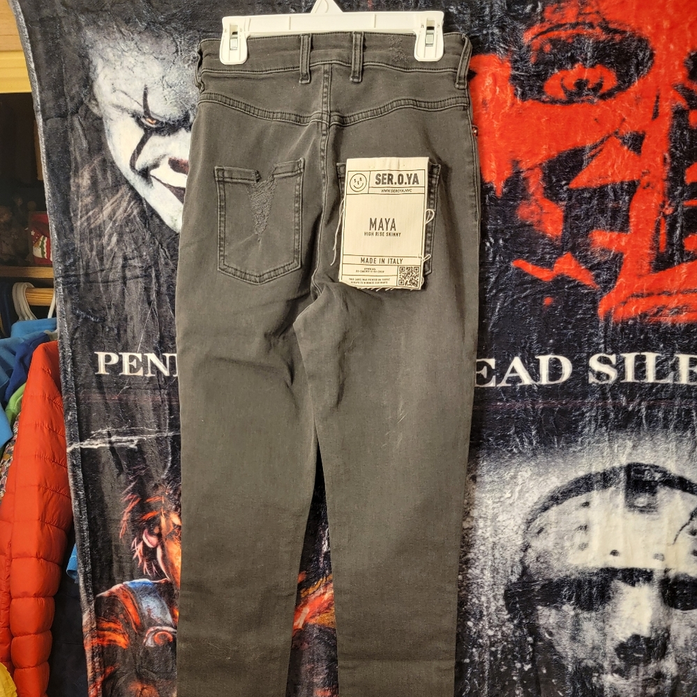NWT Womens SER.O.YA Maya High Rise Skinny Jeans in Ash Size 25